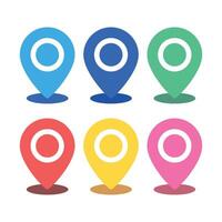 Location Pins Multiple Colours Set vector