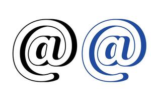 At Symbol 3D Outline Two Colours vector