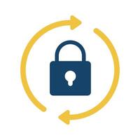 Security Process Lock With Arrows vector