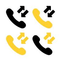 Phone With Incoming And Outgoing Arrows Set vector