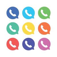 Message Bubble With Phone Multiple Colours Set vector