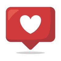 Like Heart Message Flat Style vector