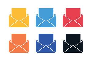 Open Email Glyph Style Multiple Colours vector