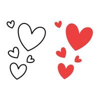Hearts Floating Upwards Outline And Flat vector