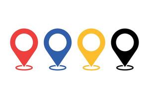 Location Pin Multiple Colours Set Of Four vector