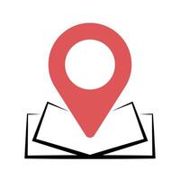 Location Pin And Open Book vector
