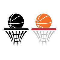 Basketball Going Through Net vector