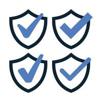 Shield Check Marks Set vector