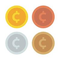 Cent Coin Multiple Colours vector