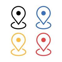 Outline Location Pin Multiple Colours Set vector