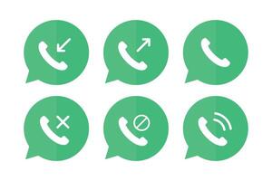 Phone Call Message Bubbles Half Shadow Set vector
