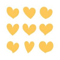 Yellow Abstract Hearts Set vector