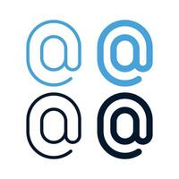 Modern Oval Style At Sign Set vector