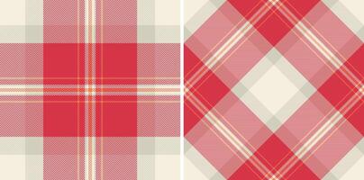 Check fabric of texture seamless textile with a background tartan plaid pattern. Set in retro colors. Stylish gingham patterns for clothing. vector