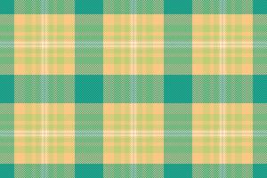 Velvet tartan pattern check, fold textile plaid texture. Best seamless background fabric in orange and teal colors. vector