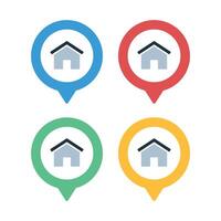 Home Location Pin Multiple Colours vector