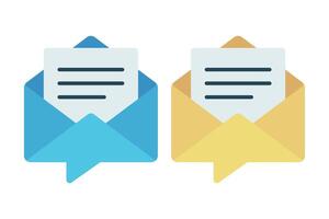 Open Email Message Bubble Set Of Two vector