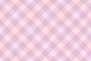 Delicate pastel pink and lavender plaid pattern. Perfect for backgrounds, textiles, or feminine designs. Subtle texture and soft colors create a romantic and calming aesthetic. vector