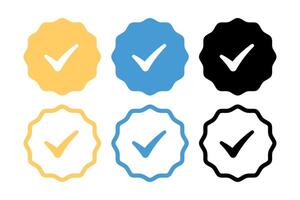 Check Marks Stickers Set vector