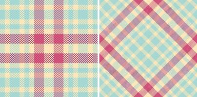Two pastel plaid patterns in herringbone weave. Perfect for textile design, wrapping paper, scrapbooking, or website backgrounds. A charming and versatile image with a soft, vintage aesthetic. vector