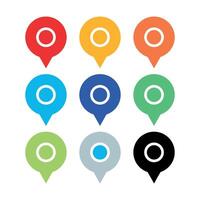 Location Pin Circular Style Set vector