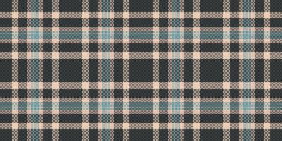 Elegant neutral plaid pattern. Subtle teal and beige accents on a dark background create a sophisticated, versatile design perfect for textiles, web design, or branding projects. vector