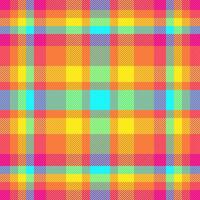 Vibrant rainbow plaid pattern. Perfect for textile designs, website backgrounds, or cheerful branding. This joyful, energetic design evokes feelings of summer, fun, and optimism. vector