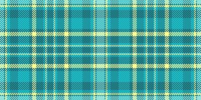 Vibrant teal and pale yellow plaid pattern. Perfect for textile design, website backgrounds, or fashion projects. vector