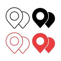 Double Location Pin Set vector