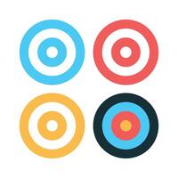 Target Flat Style Multiple Colours vector