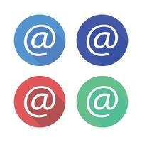 Mail At Sign Multiple Set vector