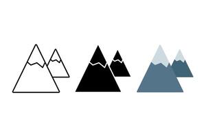 Mountains Multiple Styles Set vector