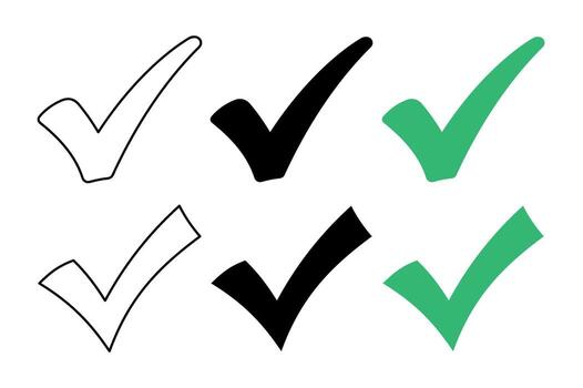 cheque marcas conjunto múltiple estilos vector