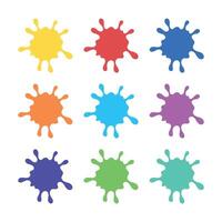 Ink Splats Multiple Colours Set vector
