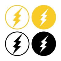 Lightning Bolt Circles Set vector