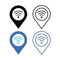 Wifi Location Pins Set vector