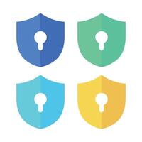 Shield Padlock Multiple Colours Set vector