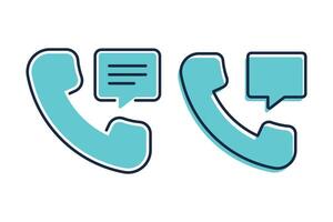 Abstract Phone And Message Bubble Set vector