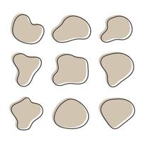Pastel Blobs Set Outlined vector