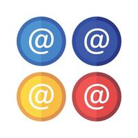 At Sign Set Half Shadows vector
