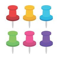 Pin Tack Multiple Colours Set vector