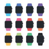 Smart Watches Multiple Colour Bands Set vector
