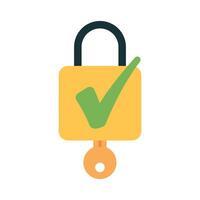Padlock With Key With Check Mark vector
