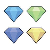 Diamonds Multiple Colours Outlined vector