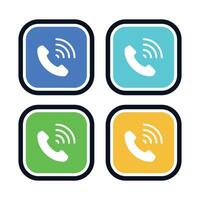 Phone Call Squares Set vector