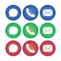 Contact Circle Gradient Buttons vector