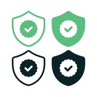 Shield With Check Sticker vector