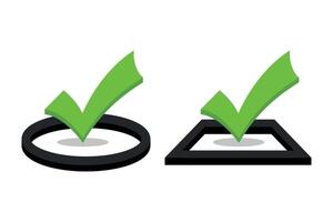 Check Mark On 3D Base vector