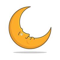 Crescent Moon Cartoon Style vector