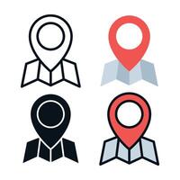 Location Pin On Map Set vector